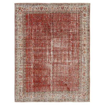 One-of-a-Kind Kiyotsugu Hand-Knotted 1960s 6'9" x 8'8" Area Rug in Red - Image 0