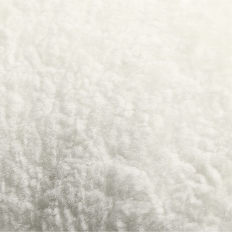 Malmo Shearling 20"x20" Arctic Ivory Throw Pillow with Down-Alternative Insert - Image 6