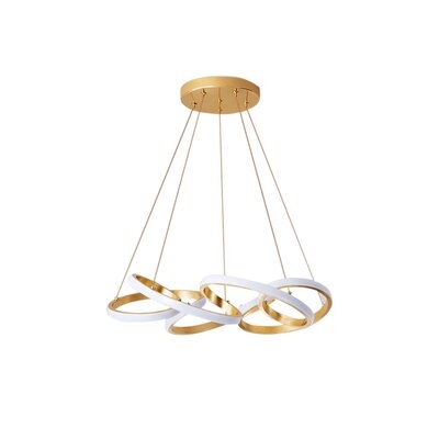 Modern LED Acrylic Chandelier With Irregular Ring Lights 78W Hanging Pendant Lights - Image 0