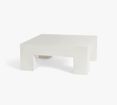 Pomona Concrete Chunky Leg Coffee Table, White Speckle - Image 2