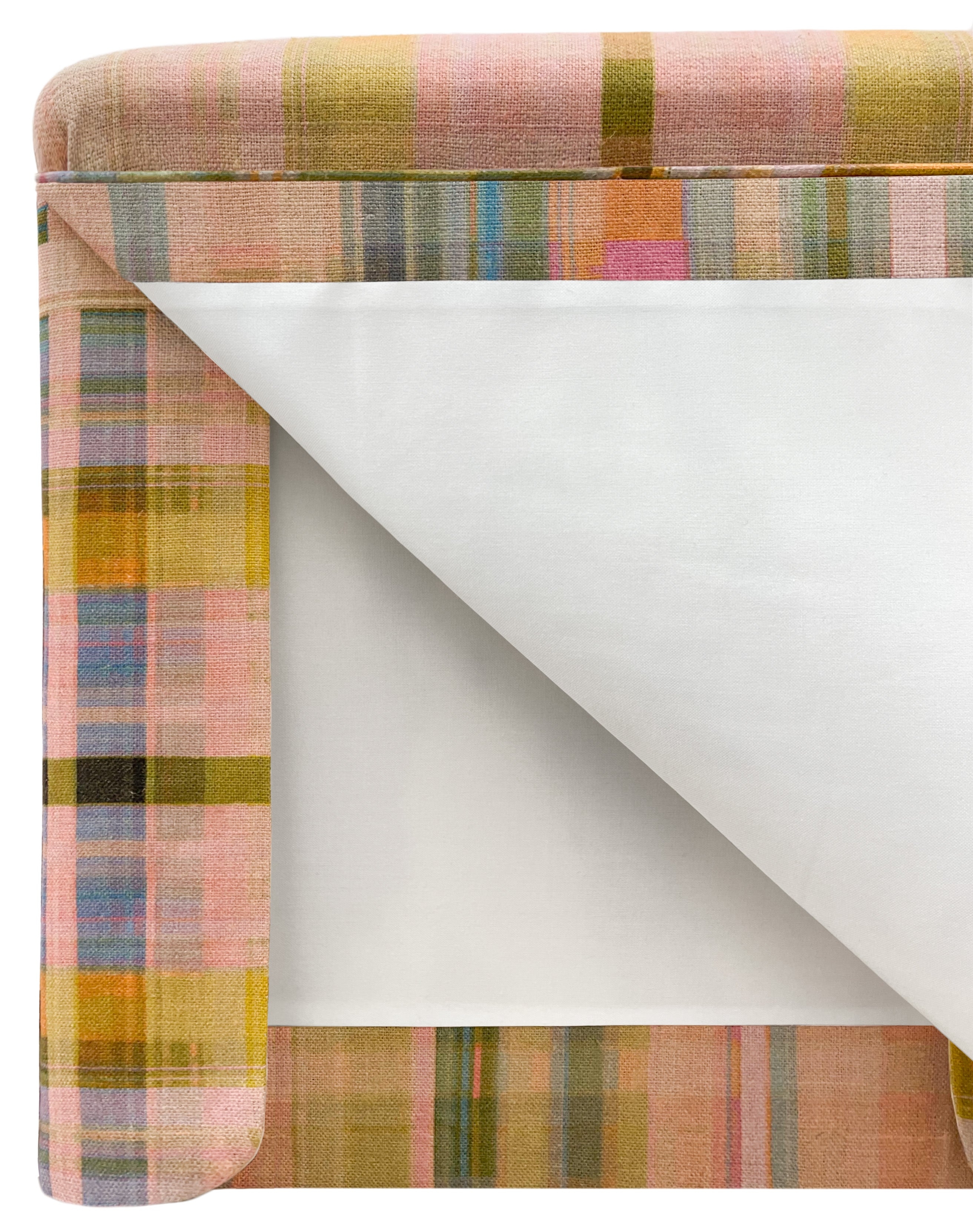 THE SKIRTED OTTOMAN :: TATTIE PLAID // MULTI | ANNA SPIRO - 17" Diameter X 19" Height - Image 3