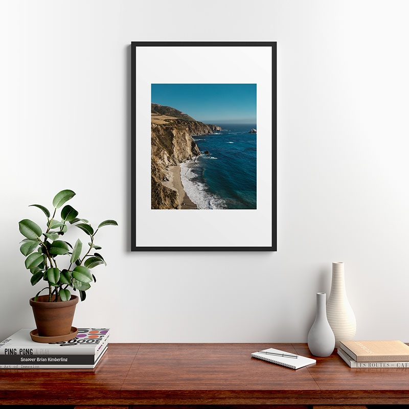 Big Sur California by Bethany Young Photography, Modern Framed Art Print, Black,24" x 36" - Image 1