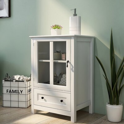 Buffet Storage Cabinet With Single Glass Doors And Unique Bell Handle With Drawers And Adjustable Shelves For Kitchen, Living Room& Dining Room - Image 0