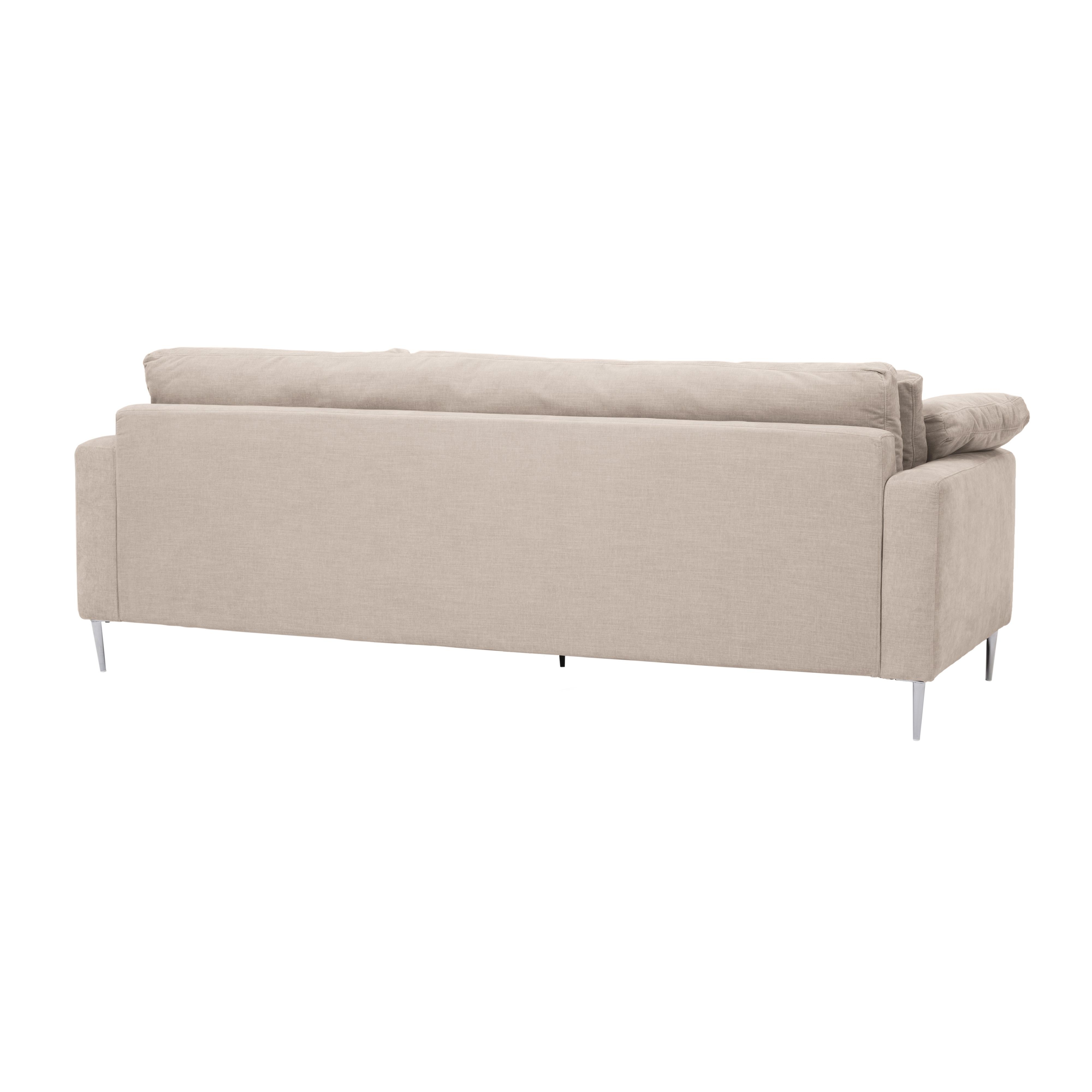 Vari Beige Textured Velvet Lounge Sofa - Image 4