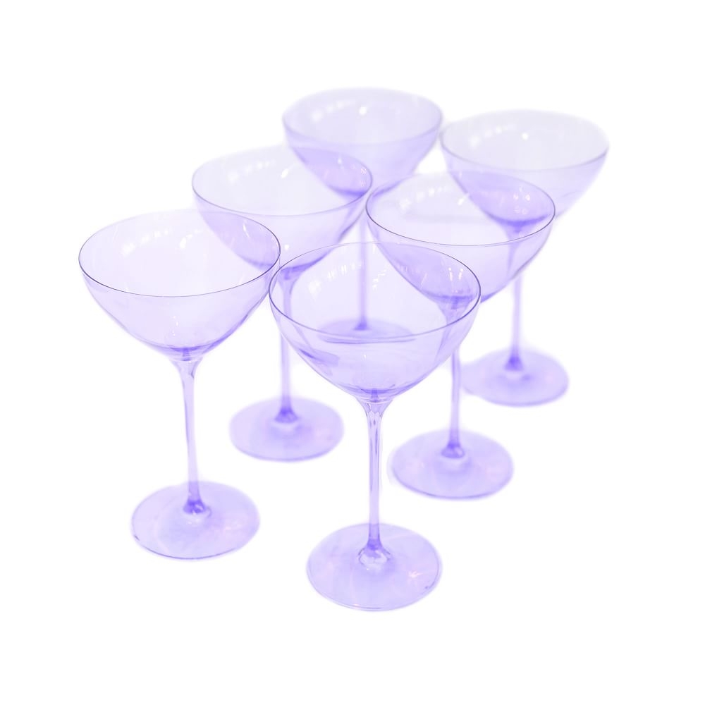 Estelle Colored Glass Martini Glass Set Lavender - Image 0