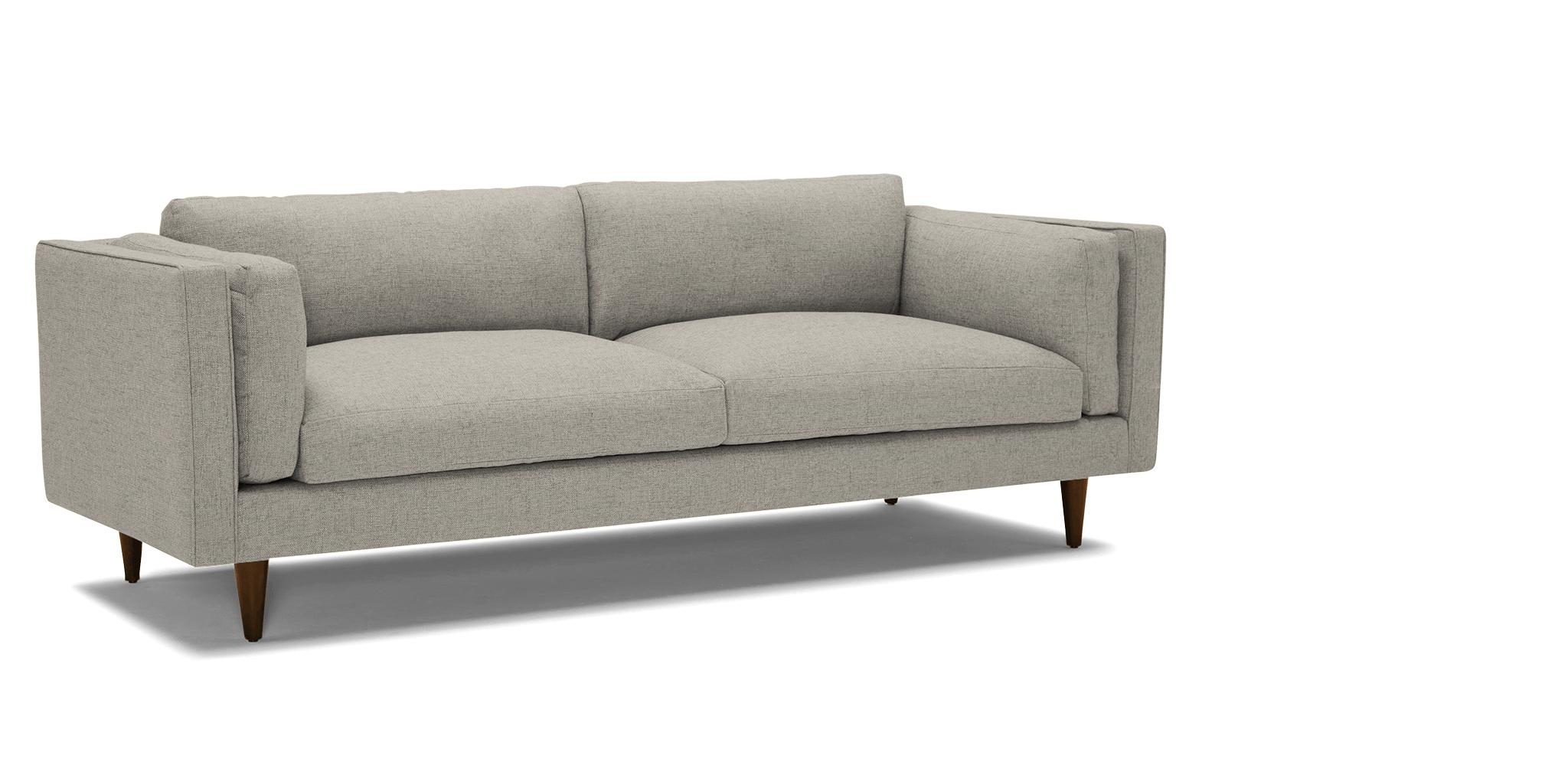 White Parker Mid Century Modern Sofa - Bloke Cotton - Mocha - Image 1