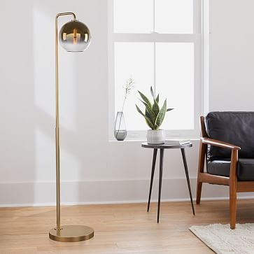 Sculptural Floor Lamp, Globe Small, Gold Ombre, Antique Brass, 8" - Image 0