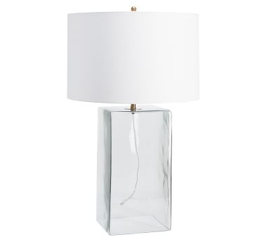 Blaine Recycled Glass Table Lamp with Medium Straight Sided Gallery Shade, White - Image 5