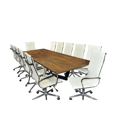 Solis Volere 13-piece Conference Set- Black High Back Ribbed Chairs - Image 0