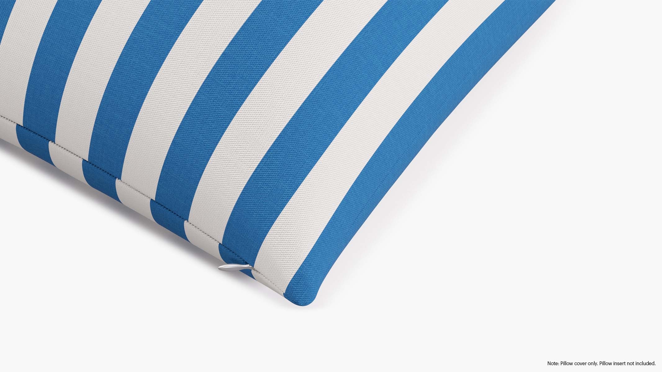 Throw Pillow Cover 22", Cerulean Cabana Stripe, 22" x 22" - Image 1