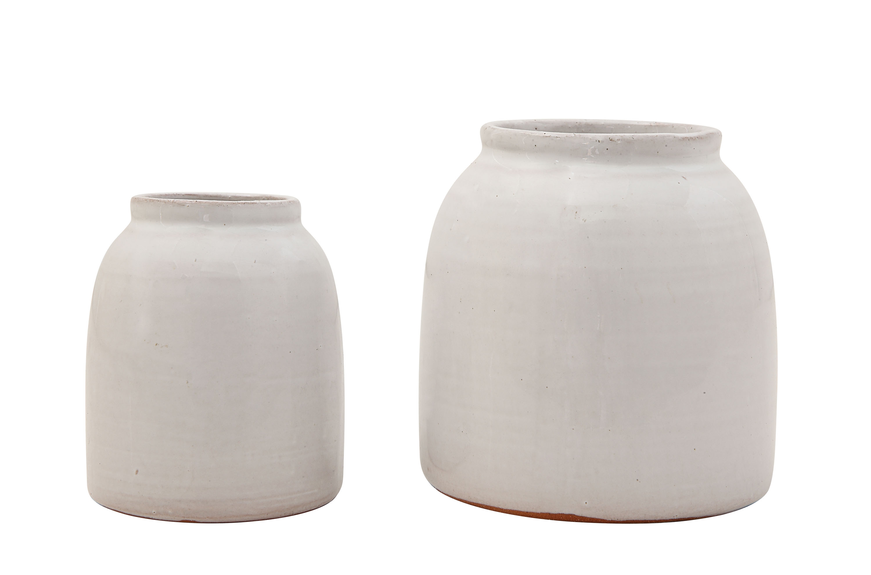 White Terracotta Vases (Set of  Sizes) - Image 0