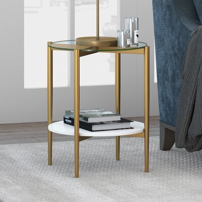 Erica Glass Top End Table with Storage - Image 0