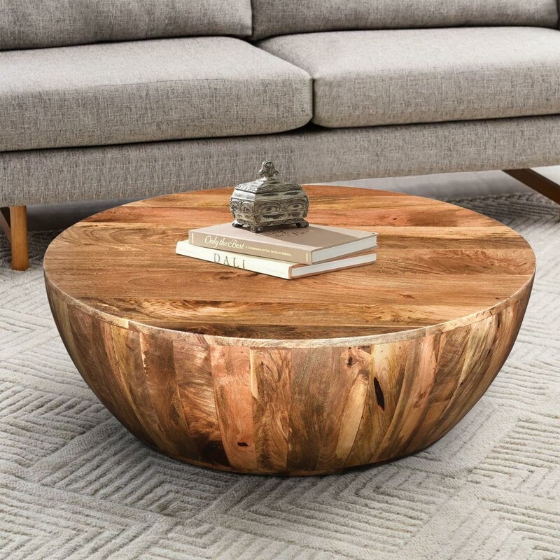 Cassius Solid Wood Drum Coffee Table - Image 6