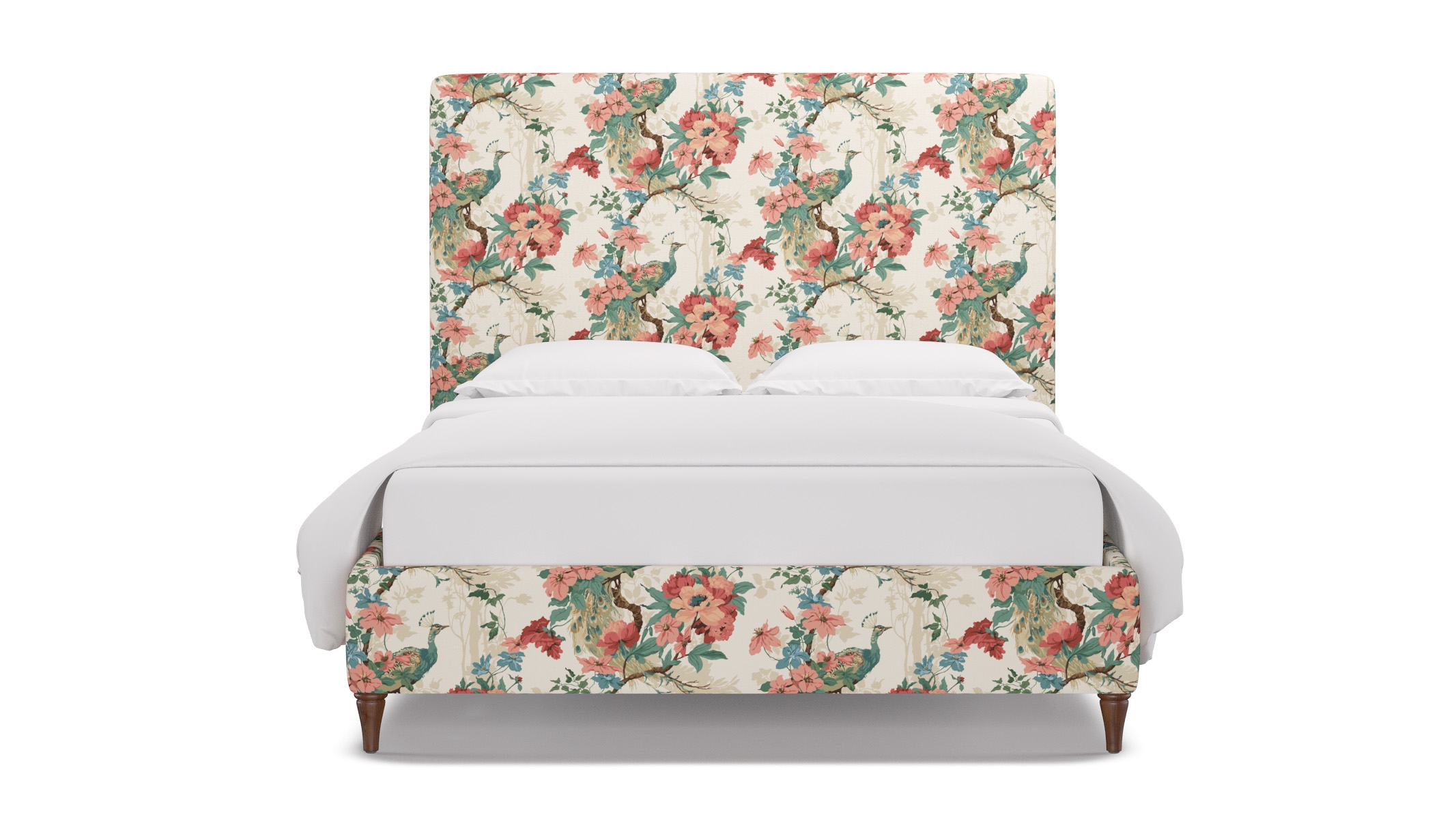 Classic Bed, Rose Peacock Park, Walnut Decorative Tapered Leg, Twin - Image 0