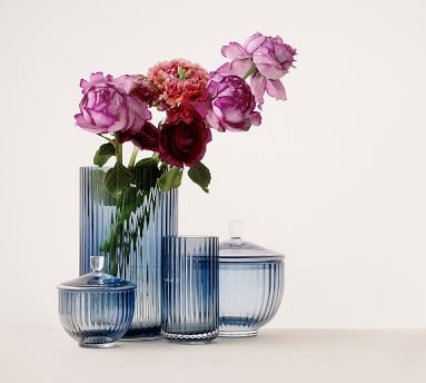 Lyngby Blue Glass Vases, Mini - Image 1