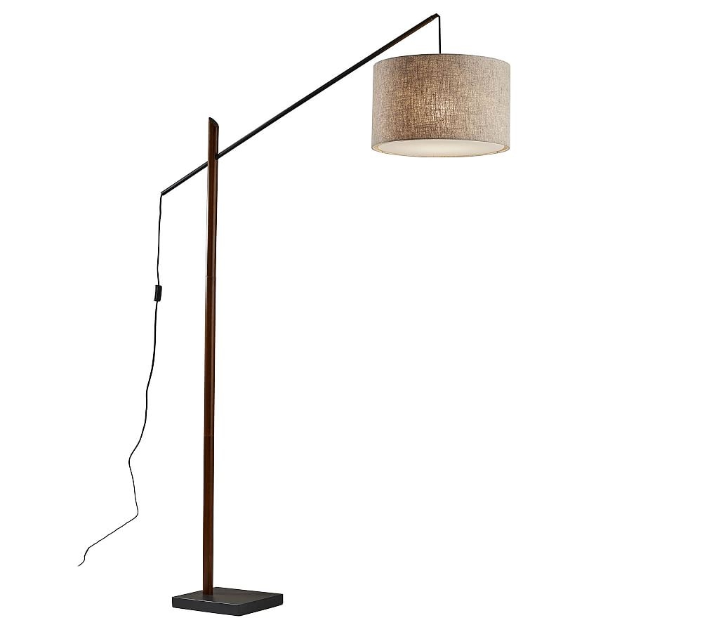 Cornelius Wood Arc Sectional Floor Lamp, Black & Walnut - Image 0
