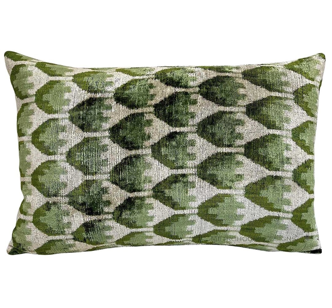 "Metrohouse Designs Fernwood Velvet Ikat Pillow" - Image 0