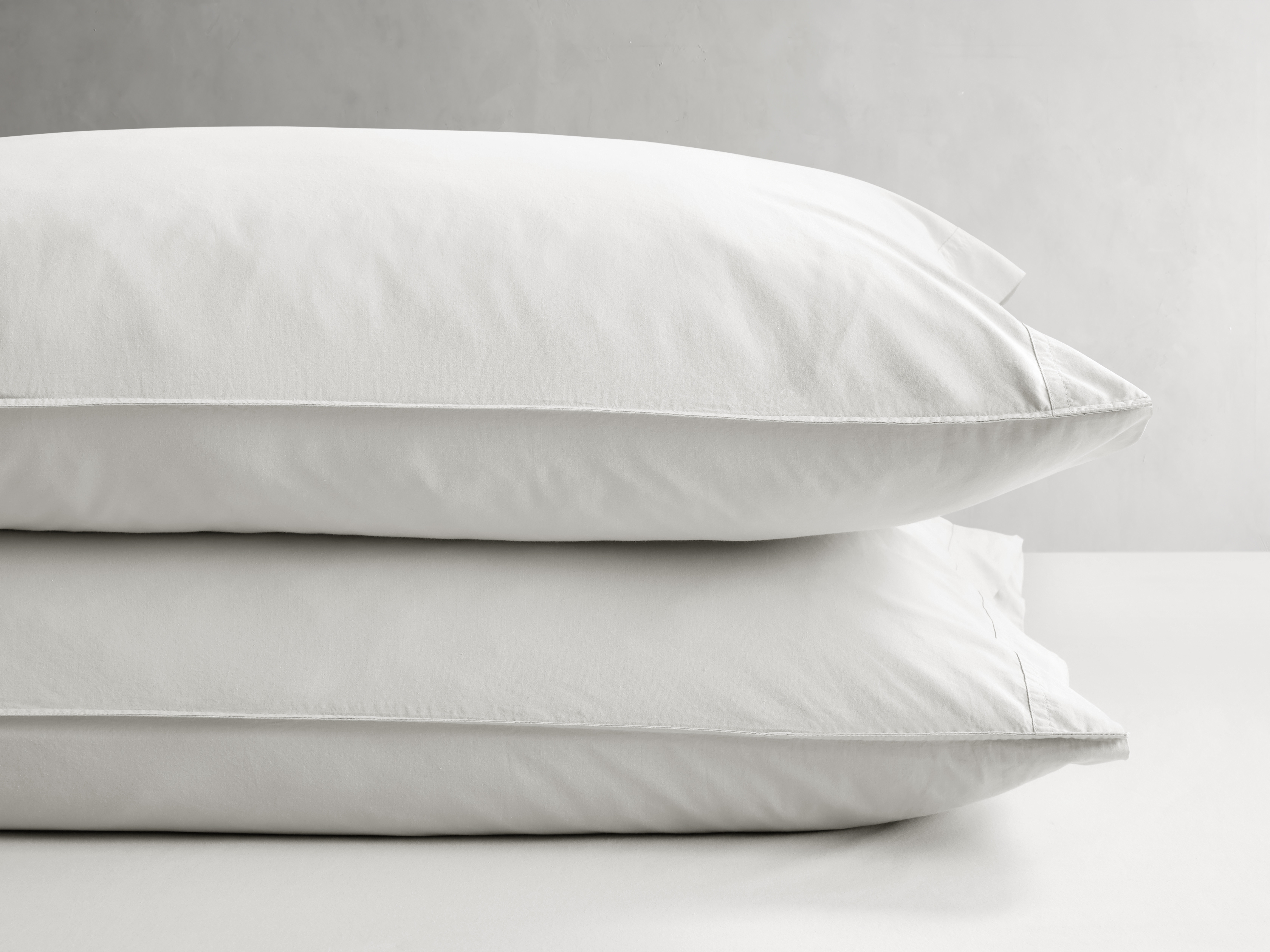 Italian Garment-Dyed Pillowcases (Set Of 2) Percale King in White - Image 0