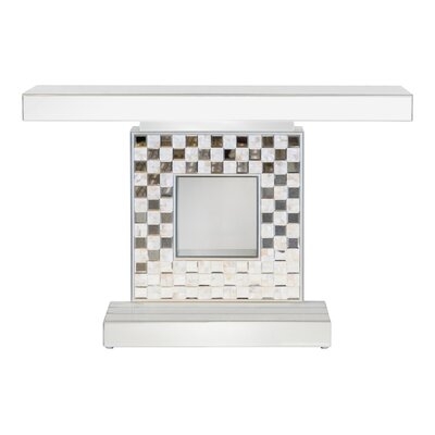 Geometric Console Table Silver And Mother Of Pearl - Image 0