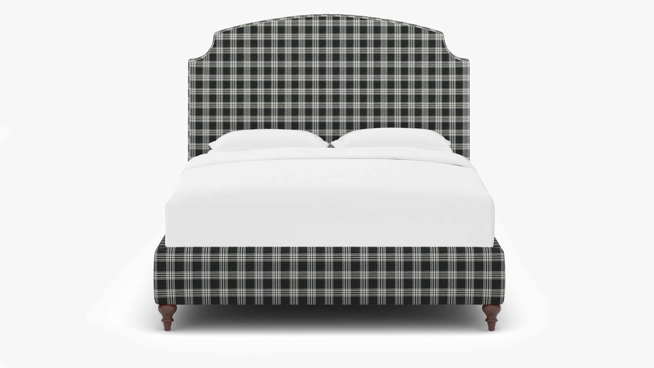 Cove Bed, Barnegat Plaid, Walnut Traditional Turned Leg, Twin - Image 0