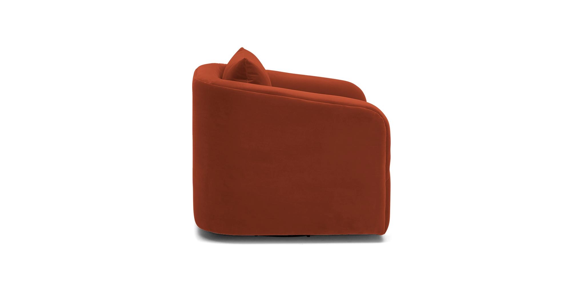 Orange Amelia Mid Century Modern Swivel Chair - Sorrento Coral  - Image 2