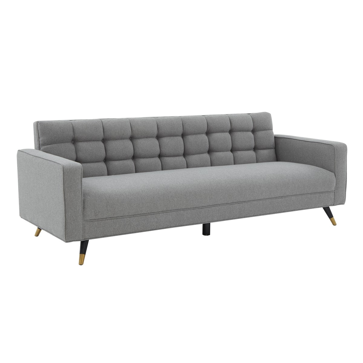 Bradson Tufted Back Sofa - Light Grey/Black - Image 3