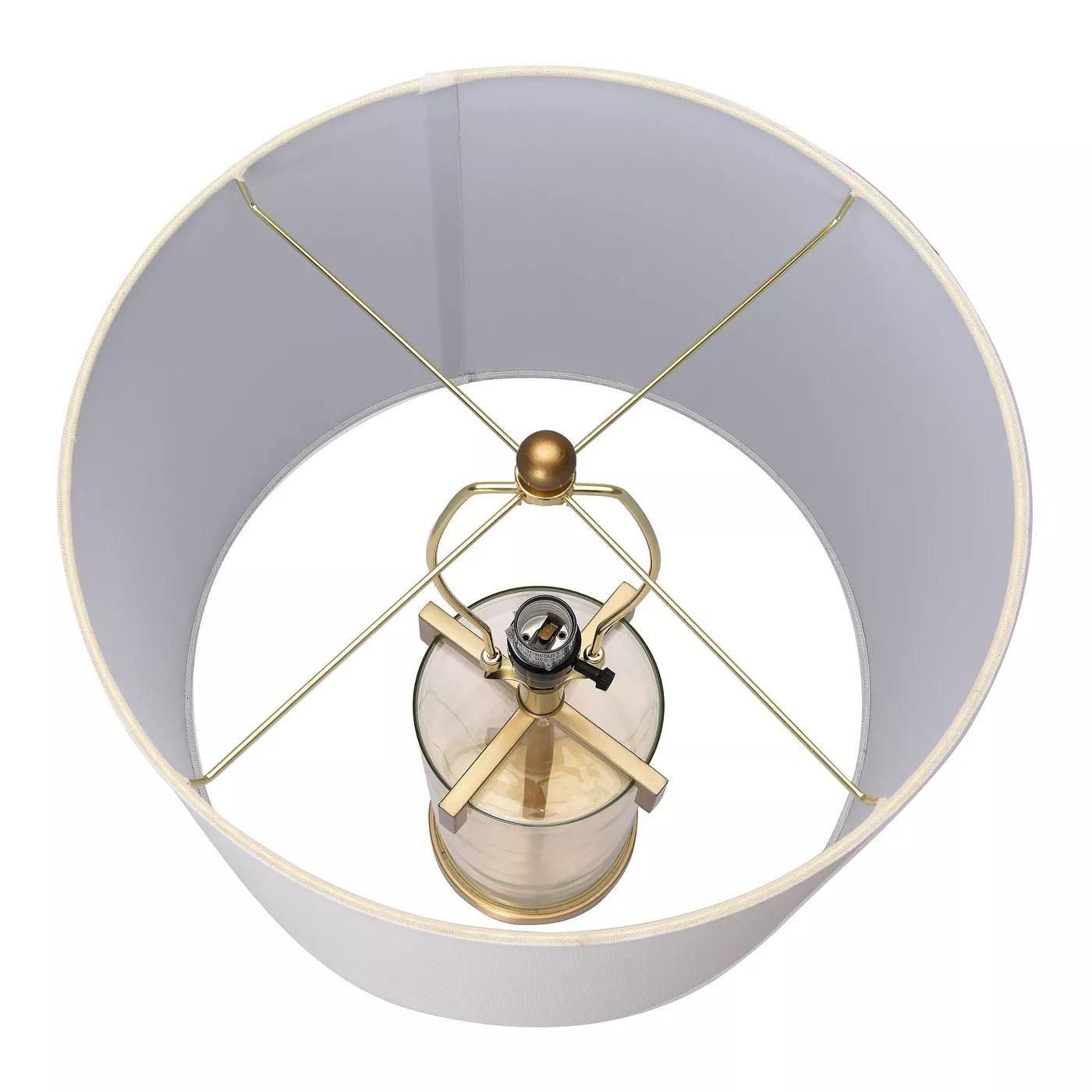 26.5" Brushed Gold & Glass Table Lamp - Image 3