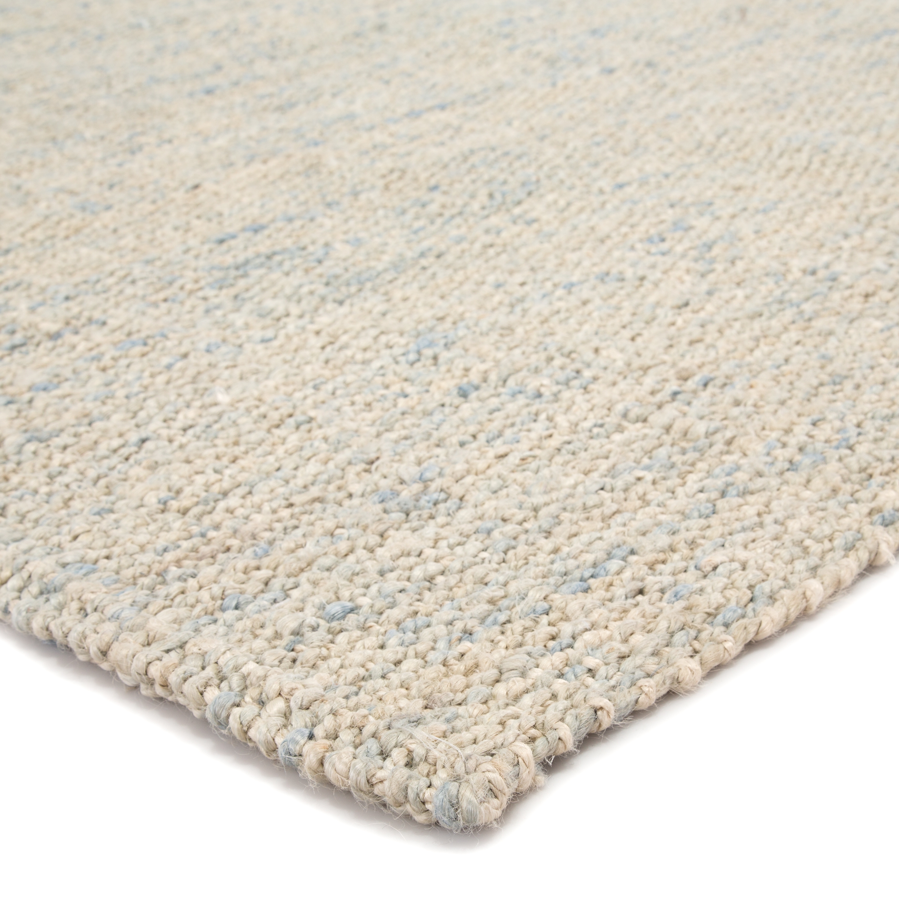 Bluffton Natural Solid Ivory/ Blue Area Rug (9'X12') - Image 1