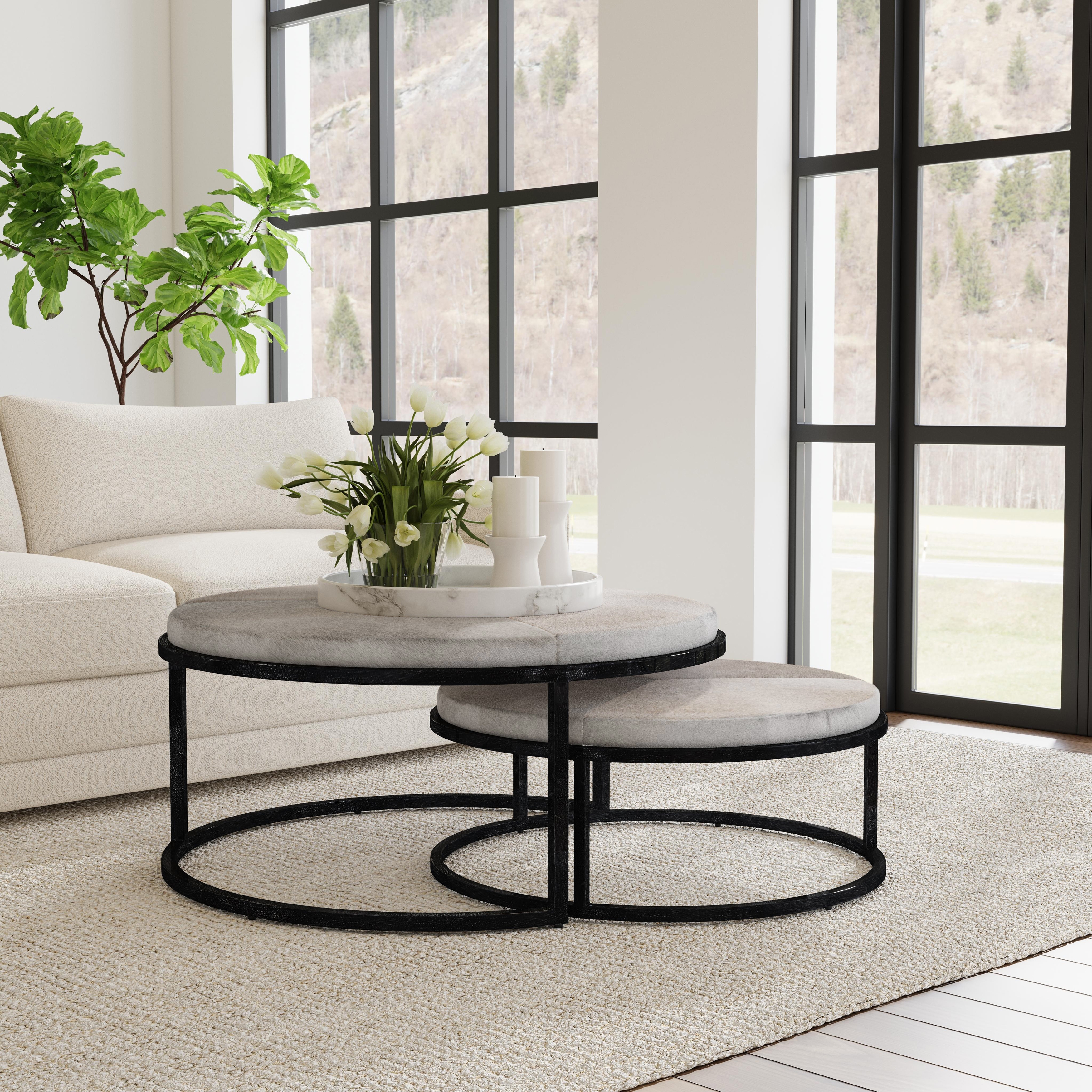 Hayword Nesting Coffee Tables Set of 2 Hide Sparrow Gray - Image 6