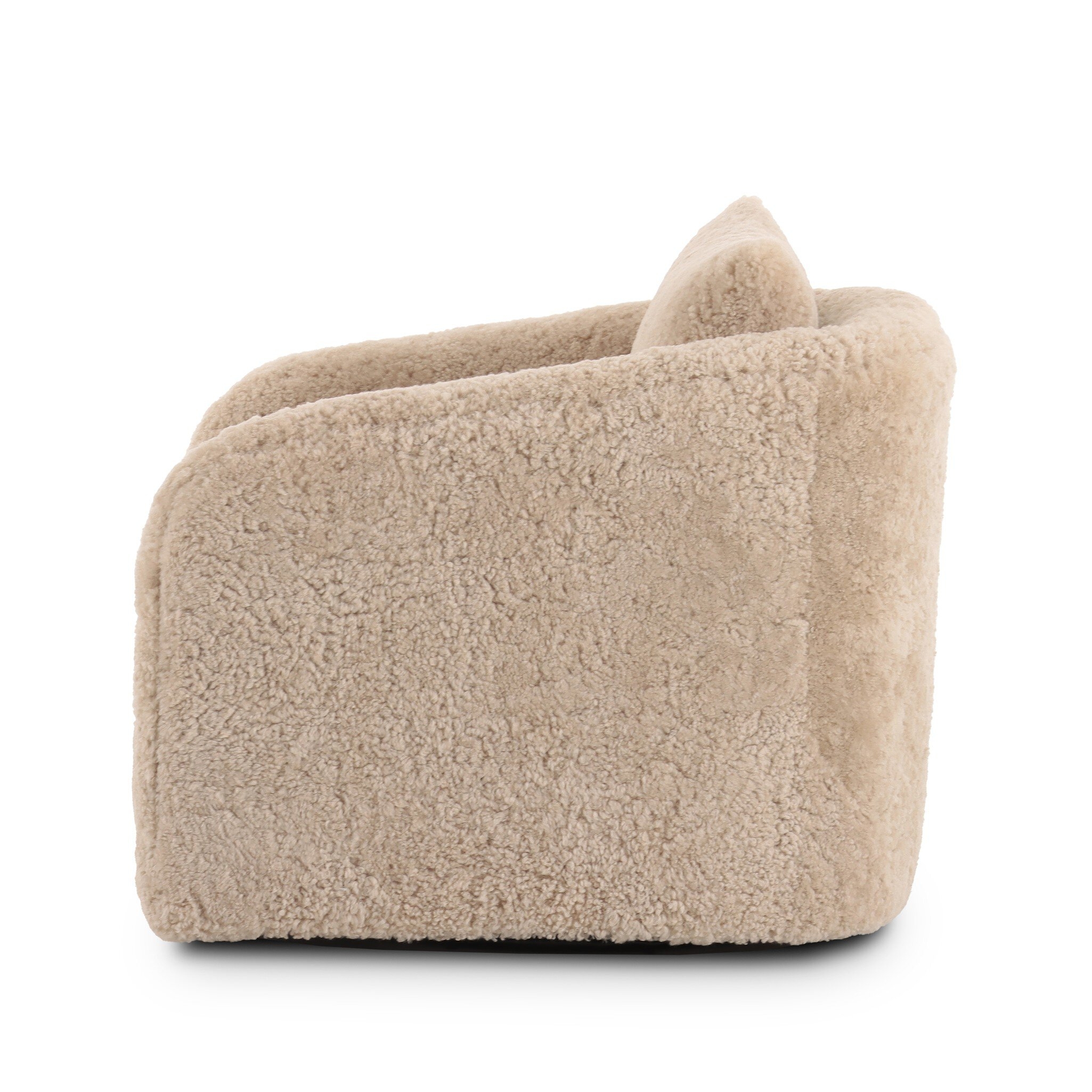 Topanga Swivel Chair - Beige Shearling - Image 2