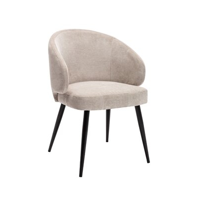 George Oliver Dana Dining Chair, Suede Upholstery And Iron Legs - Image 0