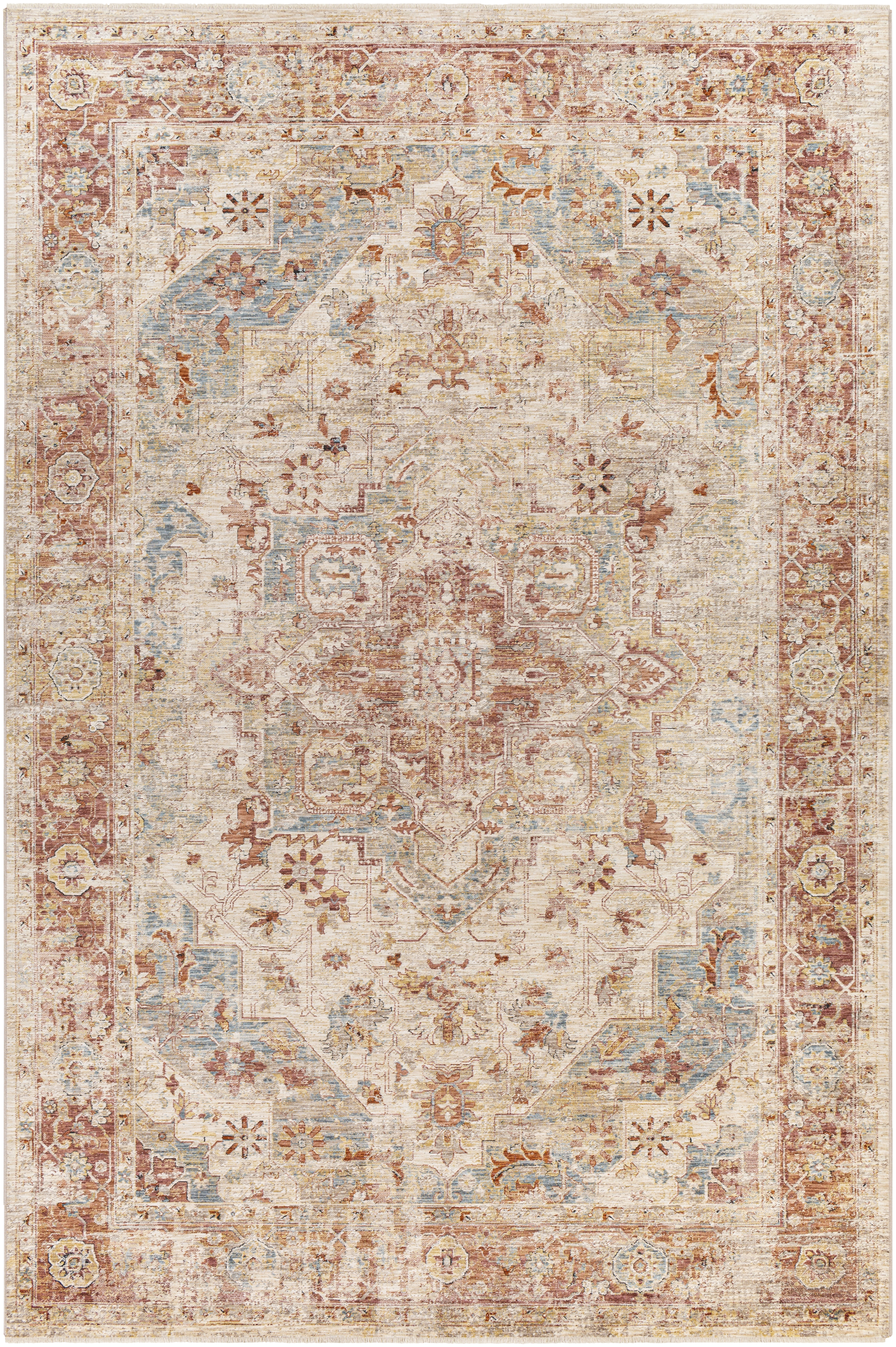 Aspendos Beige Indoor 2'7" x 7'3" Machine Woven Rug - Image 0