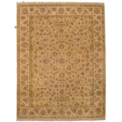One-of-a-Kind Hughe Hand-Knotted 2010s Chobi Olive Green/Beige 9'1" x 12'1" Wool Area Rug - Image 0
