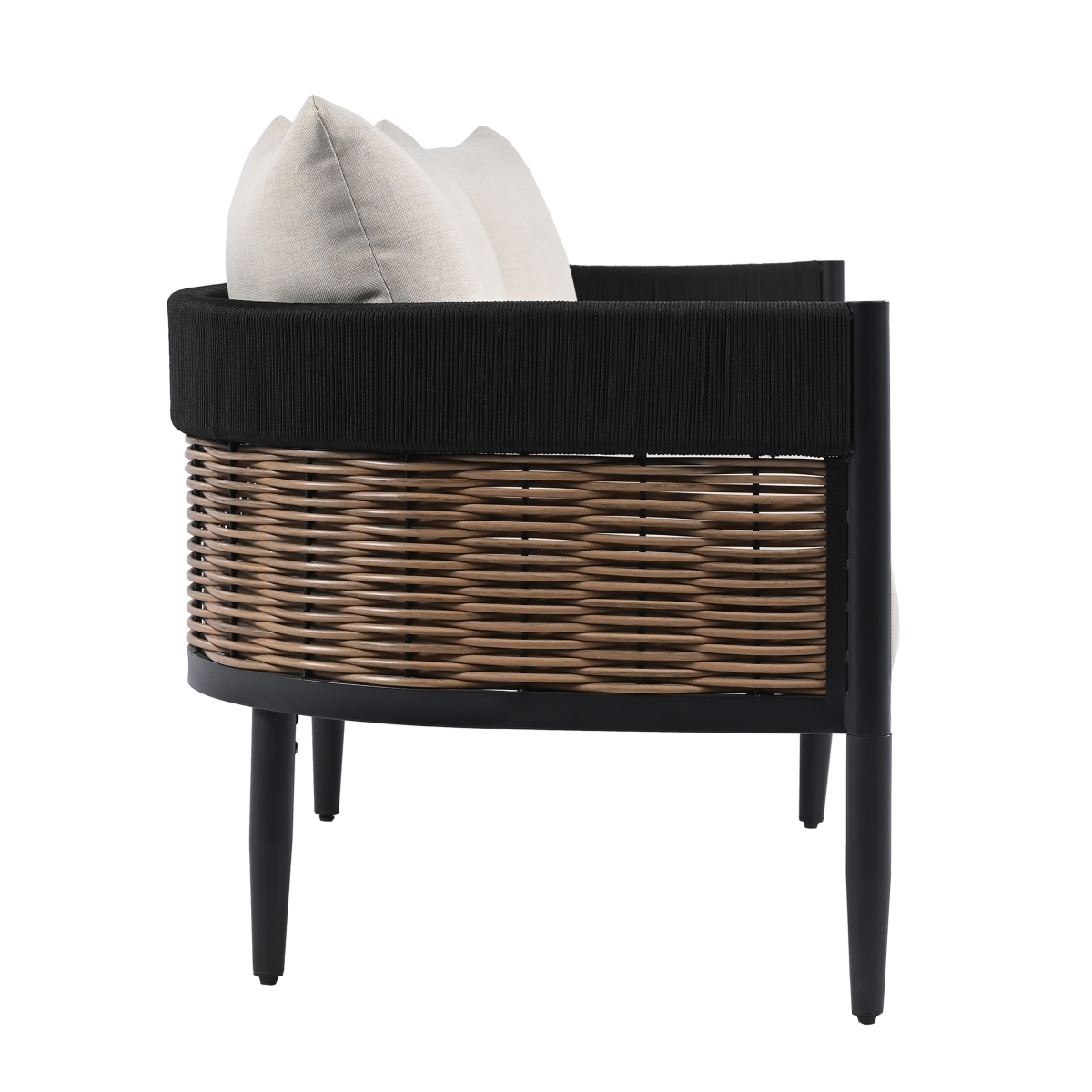 Harrison Indoor-Outdoor 3 Seater Sofa - Black/Taupe - Image 7