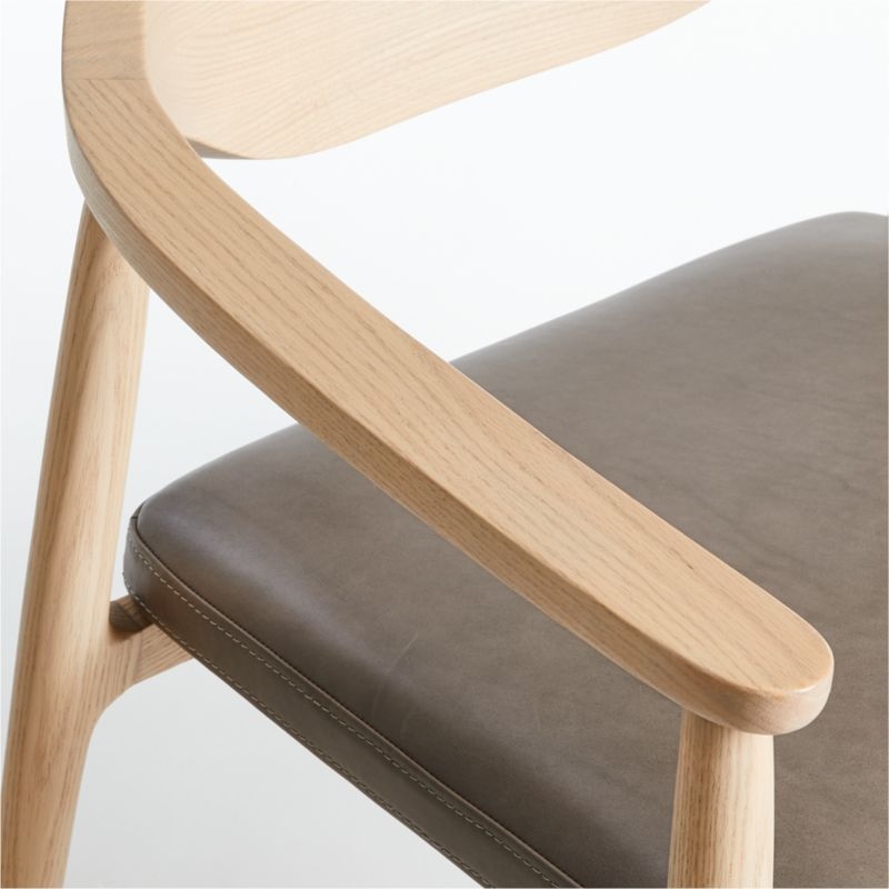 Arris Leather Exposed Wood Chair - Image 4