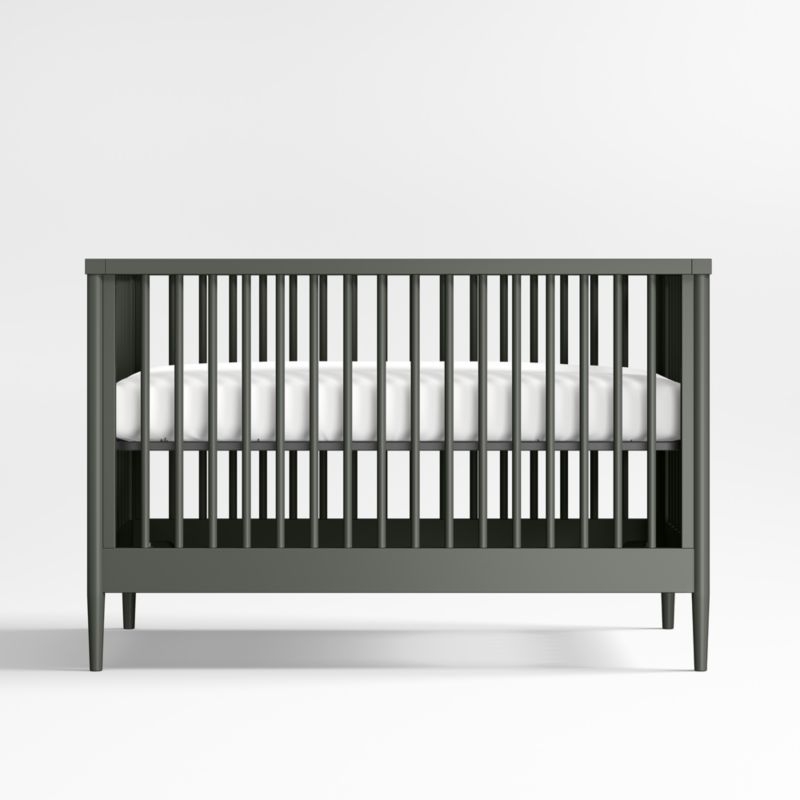 Hampshire Olive Green Wood Convertible Baby Crib - Image 4