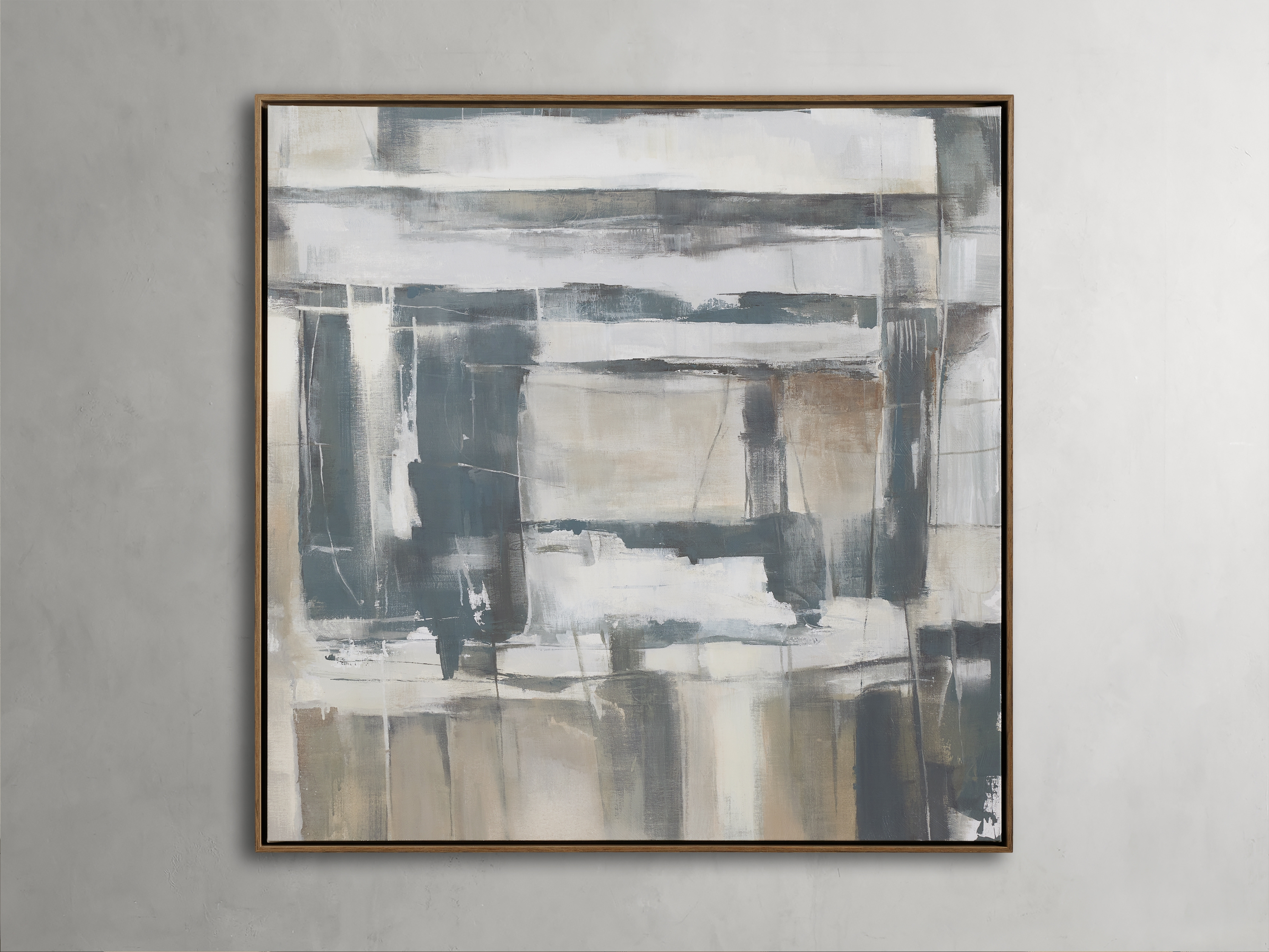 Calm Layers Ii Framed Print in Wood Blue - Image 0