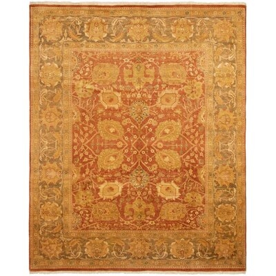 One-of-a-Kind Frogertha Hand-Knotted 2010s Ushak Red/Brown 8' x 9'10" Wool Area Rug - Image 0
