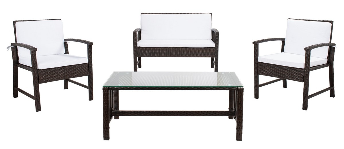 Krissy Living Set - Brown/White - Safavieh - Image 0