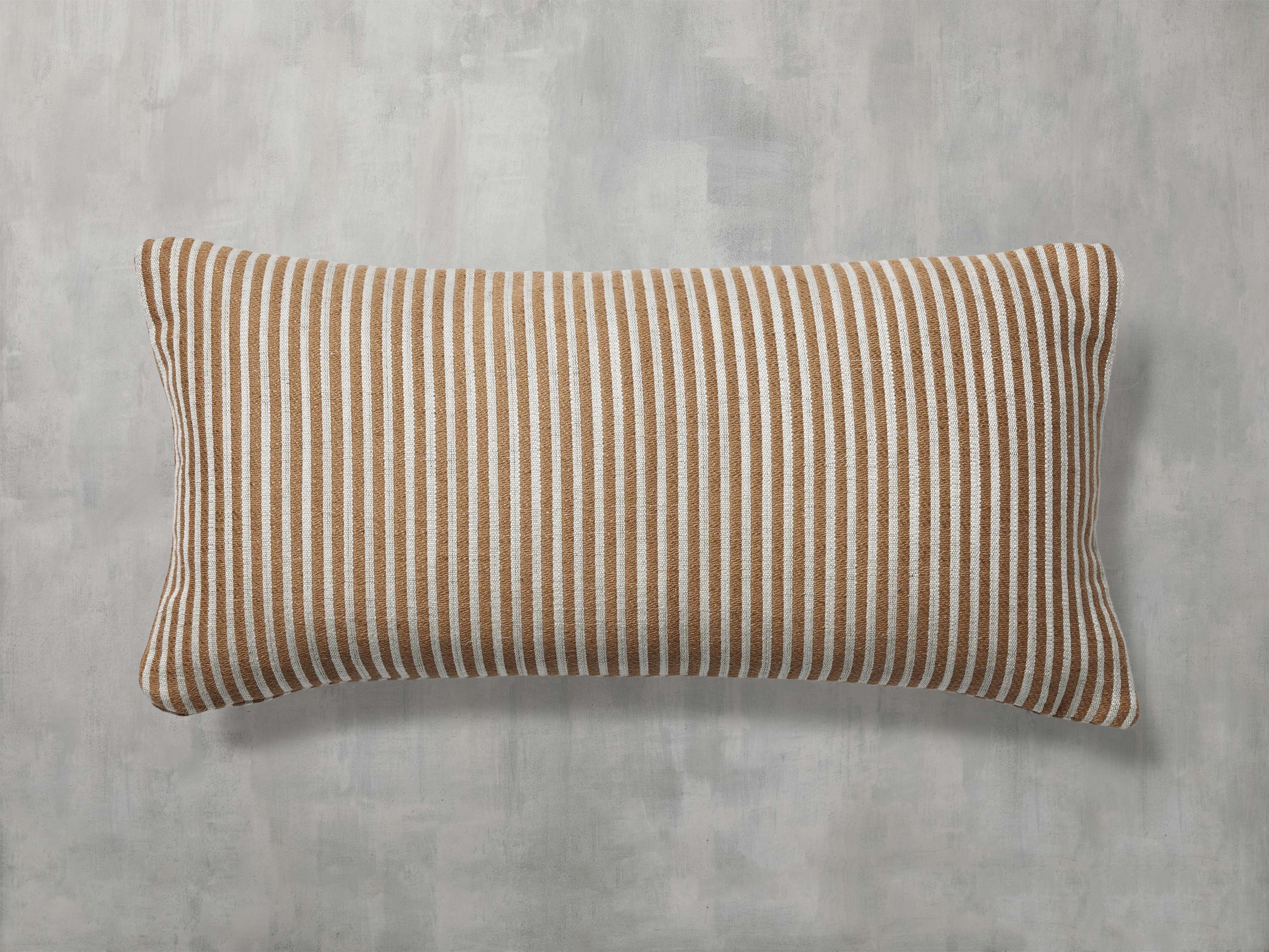 Ruoti Lumbar Pillow in Cotton Brown  Camel - Image 0