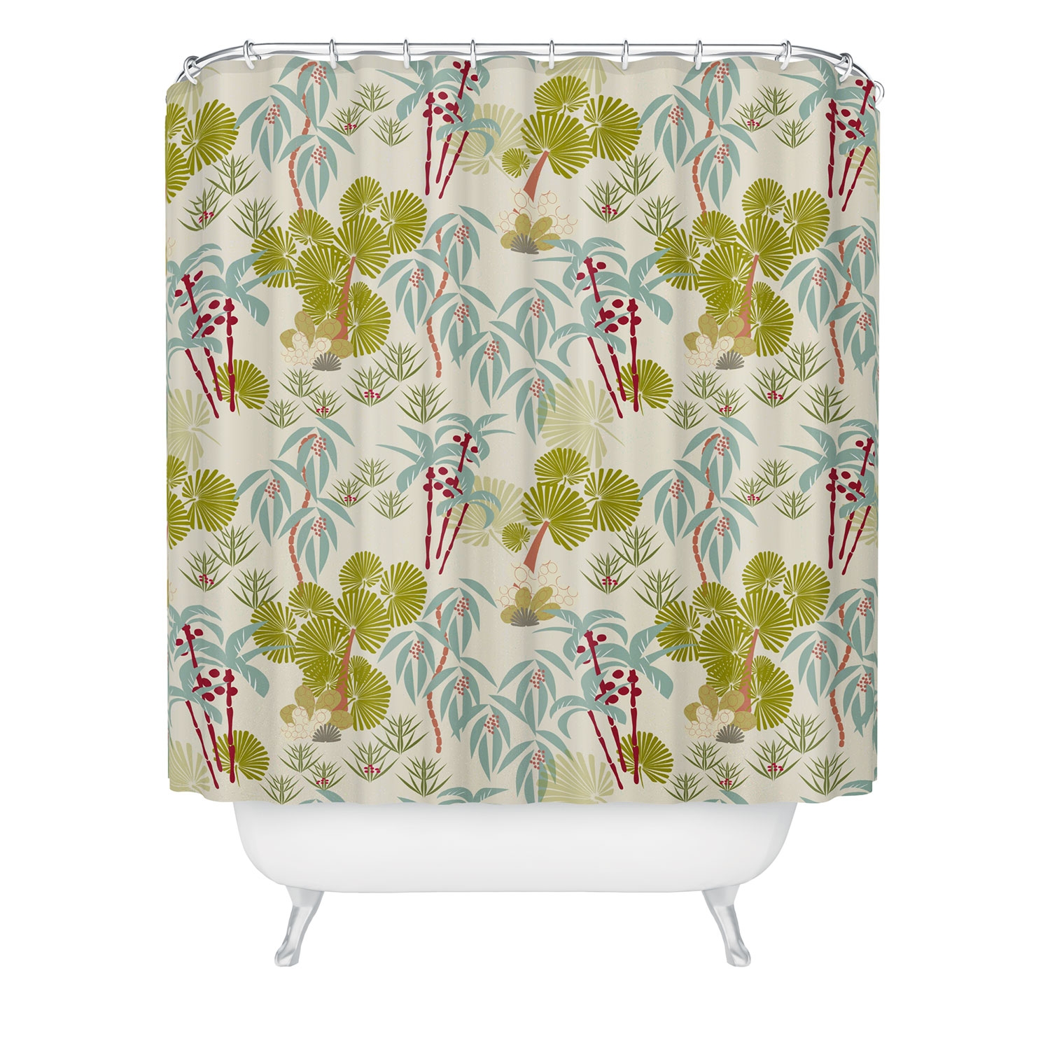 Tropical Spring by Mirimo - Shower Curtain Standard 71" x 74" with Liner and Rings - Image 0