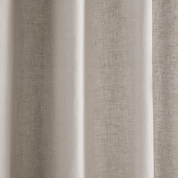 European Flax Linen Curtain, 48"x84", Pearl Gray - Image 1