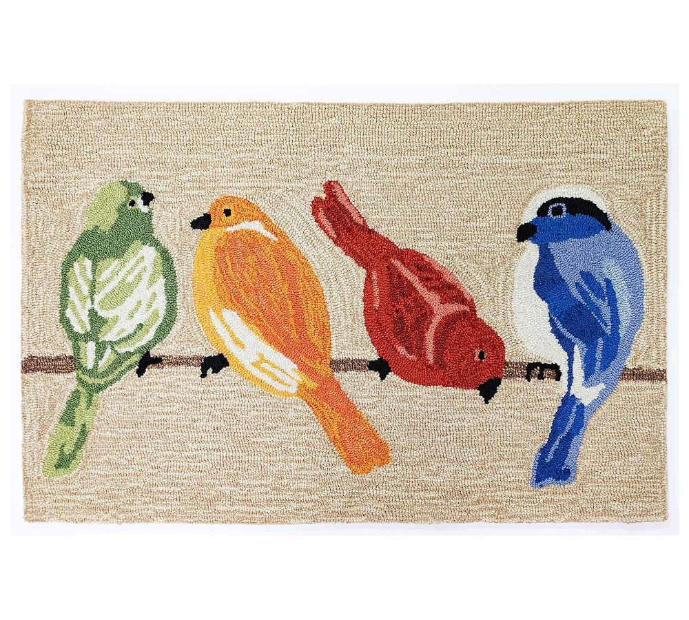 Birds On A Branch Indoor/Outdoor Mat, Multi, 2'6" x 4' - Image 0