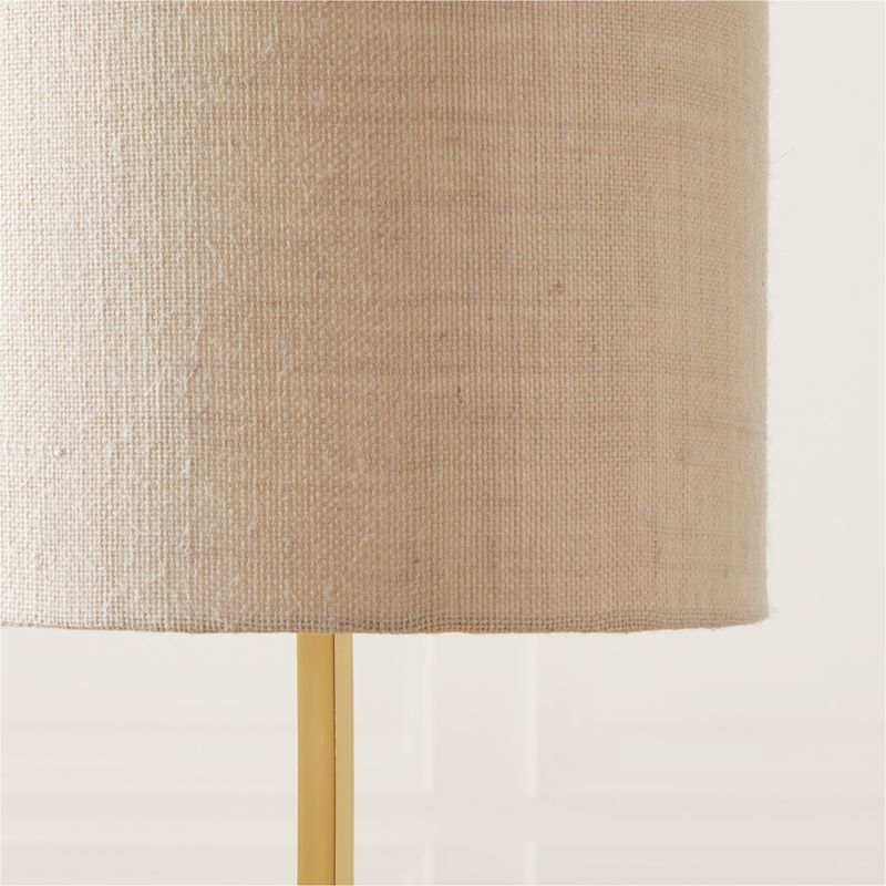 Kendo Floor Lamp with Jute Shade, Polished Brass - Image 1