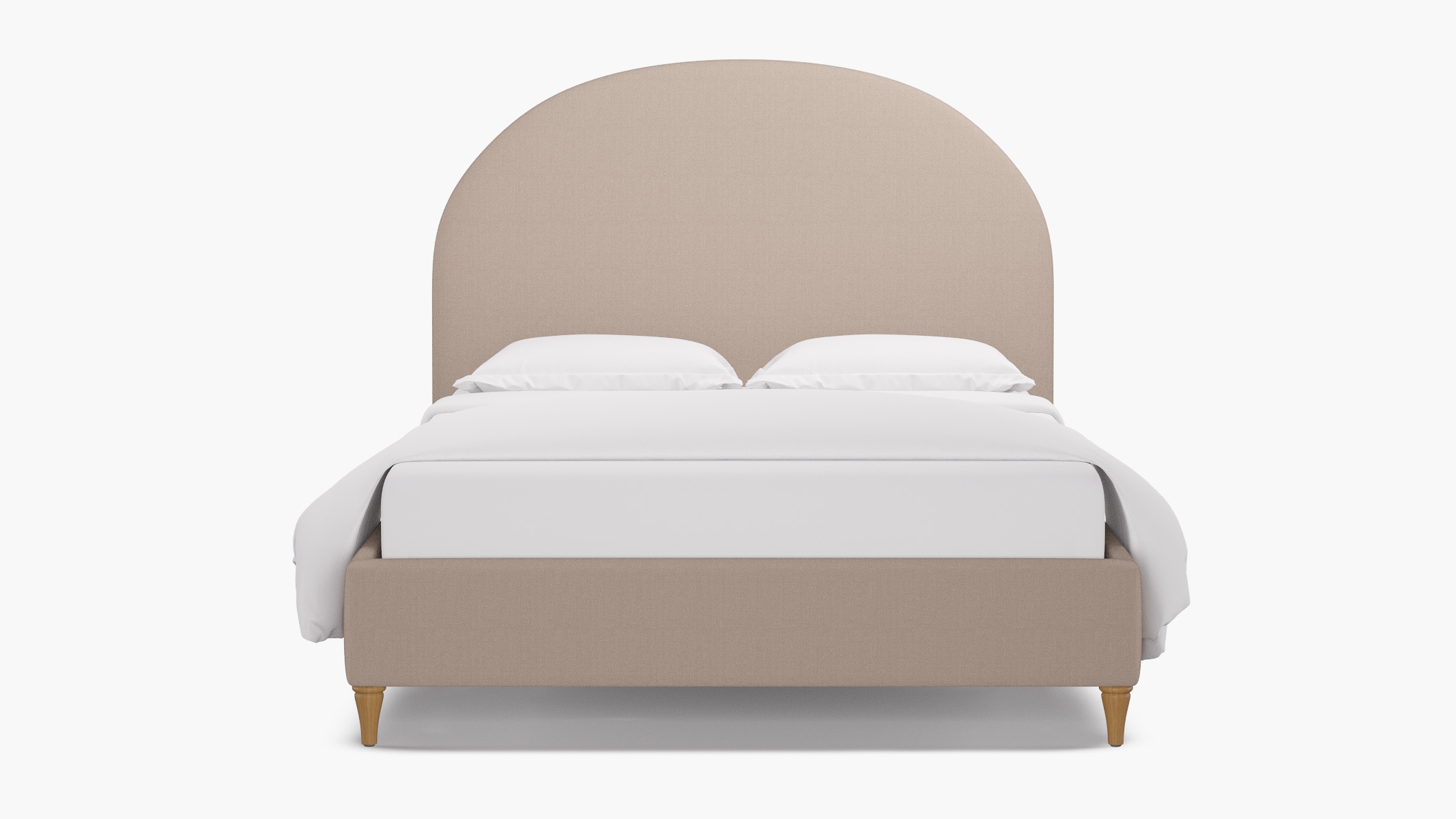 Demilune Bed, Husk Everyday Linen, Natural Decorative Tapered Leg, Twin - Image 0