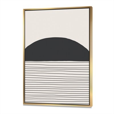 Minimal Geometric Lines and Circle V - Floater Frame Print on Canvas - Image 0