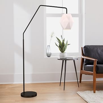 SCULPTURAL OVERARCHING FLOOR LAMP: FACETED SMALL: MILK:DARK BRONZE:11.5" - Image 1