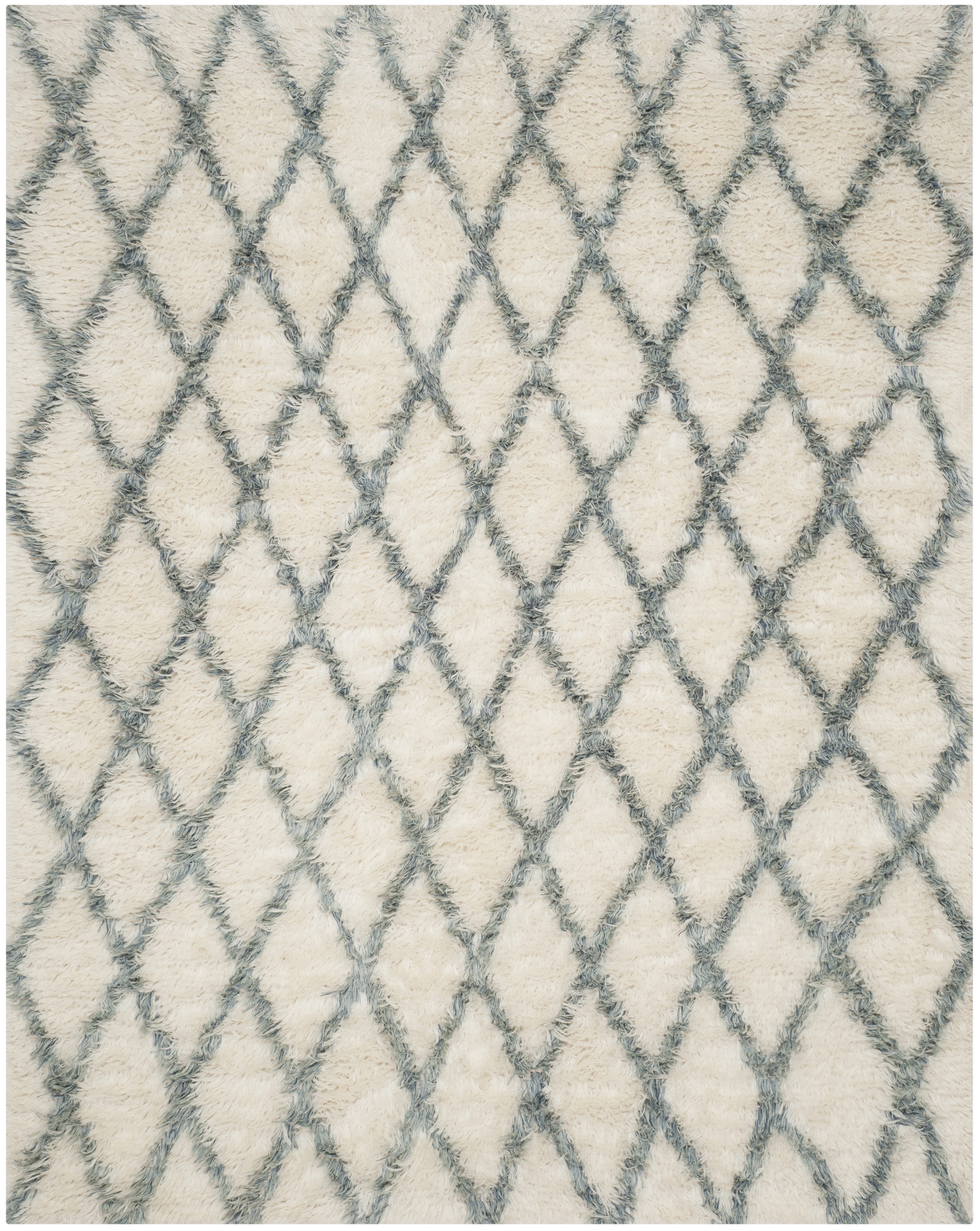 Arlo Home Hand Knotted Area Rug, KNY712A, Ivory/Blue,  9' X 12' - Image 0