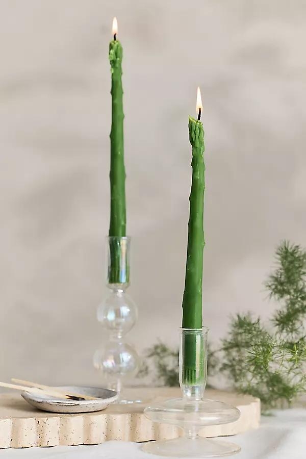 Asparagus Beeswax Tapers, Set of 2 - Image 0