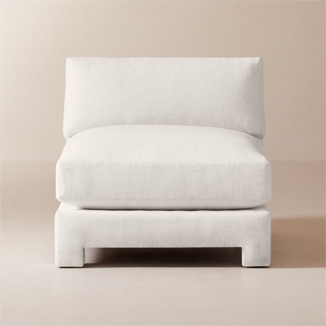 Marguerite White Performance Fabric Armless Chair - Image 0